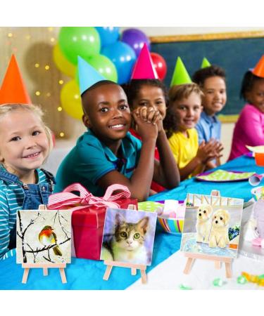 Mini Canvases 18 Pack with Mini Easel - 4x4 Inches Painting Kit for Kids & Teens - Acrylic, Oil, Watercolor - Art Canvases Set - Buy Online on GoSupps.com