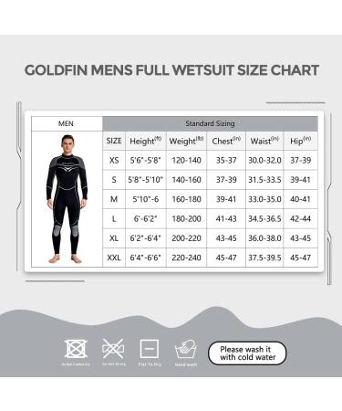 Goldfin Women Wetsuit Men  3mm Neoprene Diving Suit Thermal Shorty Wetsuit Back Zip for Water Sports Kayakboarding Surfing Snorkeling Swimming 6.Mens Fullsuit - Black X-Small - Buy Online on GoSupps.com