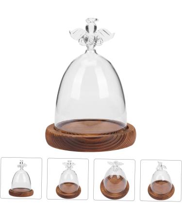 Zerodeko 3pcs Angel Glass Cover Heart Shaped Cake Pans Blue Plant Pots Indoor Desktop Stand Tiny Containers Floral Decor Rose Dome Food Glass Dome Faux Plants Vase Wooden Wedding Cake Stand - Buy Online on GoSupps.com