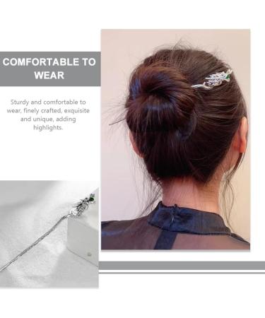 Lurrose Hair Stick Dragon Hair Pin Chinese Women Hair Chopstick Vintage Hair Stying Pin for Hair Diy Accessory (Silver) - Buy Online on GoSupps.com