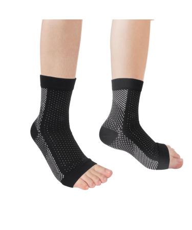 Minicloss 2 pair compression stockings compression socks breathable sports socks foot compression ankle support foot bandage ankle midfoot support and ankle protection 34-39 black