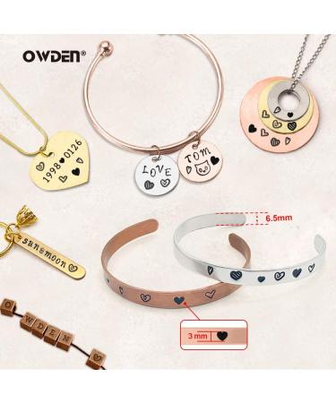 OWDEN Jewelry Metal Stamps Set - 6pcs Heart Design Stamps, Steel Punch for Jewelry Making - Buy Online on GoSupps.com