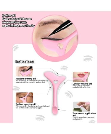 Silicone Eyeliner Stamp & Stencil Set - Perfect Aid for Quick Makeup Application - Ideal for Professionals - Pink - Buy Online on GoSupps.com