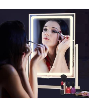 BRIGHTINWD Hollywood Vanity Mirror with Lights - Touch Control, 3 Color Modes, 10X Magnification, 360 Rotation - 16 White - Buy Online on GoSupps.com