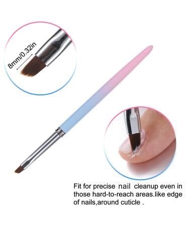 Gootrades Nail Art Clean Up Brushes - 2 Pcs Round&Angled Nail Brushes for Polish Mistakes - Acetone Resistant, Finger Cleaning Brushes - Buy Online on GoSupps.com