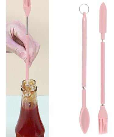 Telescopic Silicone Spatula Pink Reusable Jar Scraper Retractable Mini Makeup Spatula Spoon Set for Cosmetics - Buy Online on GoSupps.com