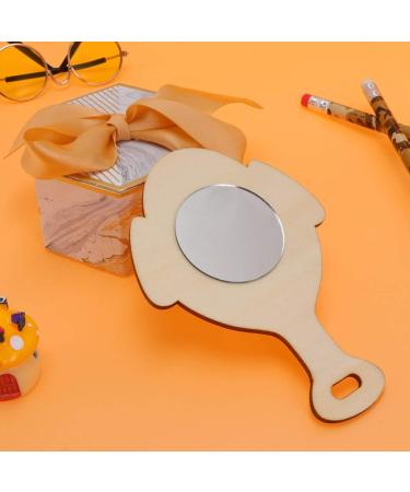 Beavorty 10pcs Crafts Mirrors Handheld Princess Mirror Toy Mini Painting Mirror Birthday Present Diy Wood Mini Mirror Late Handmade Toys Kids Puzzle Unbreakable Child Wooden - Buy Online on GoSupps.com