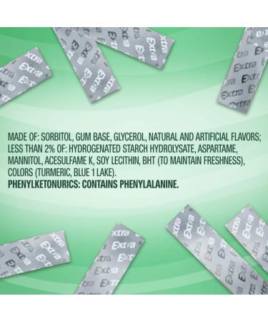 EXTRA Spearmint Sugarfree Chewing Gum 15pc x 10 Pack - Fresh Breath & Long Lasting Flavor - Buy Online on GoSupps.com