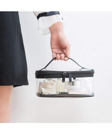 Kuou Clear Makeup Bag - Portable Waterproof PVC Cosmetic Organizer for Travel - Black - Buy Online on GoSupps.com
