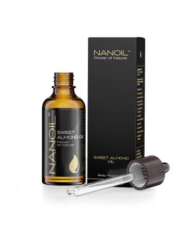 Natural Almond Oil 50ml - Pure Cold-Pressed Organic Care for Hair Body & Face - Sun Protection & Revitalization - Buy Online on GoSupps.com