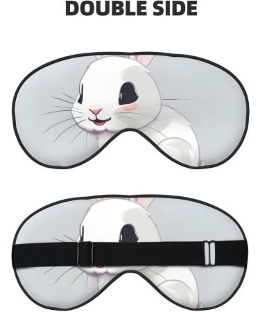 Buy Cute White Rabbit Soft Sleep Eye Mask | Breathable Eye Patch for Travel & Relaxation - Buy Online on GoSupps.com