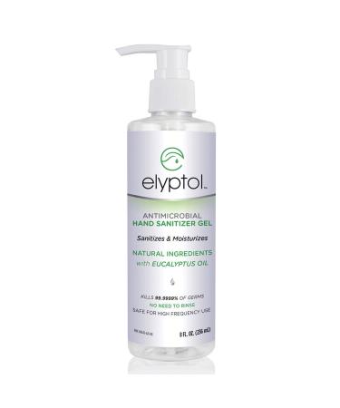 Elyptol Antimicrobial Hand Sanitizer Gel (8oz) - Natural and Hospital-Grade with Eucalyptus Oil Sanitises and Moisturizes Gentle on Skin Kills 99.9999% of Germs
