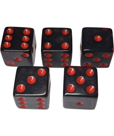 Black PU Leather Dice Cup Set with Storage Compartment + (5) 16mm Transparent Dice | Gift Boxed | Smoke/Red - Buy Online on GoSupps.com