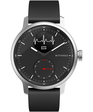 Withings ScanWatch - Hybrid Smartwatch  Activity Tracker with Connected GPS Heart Rate Monitor Sleep Monitor Smart Notifications Water Resistant with 30-Day Battery Life Android  iOS 42mm Black