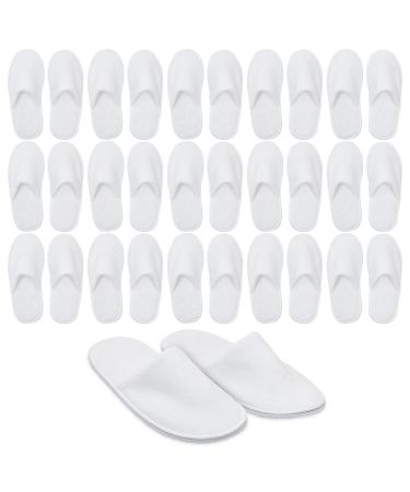 Juvale 12 Pairs Disposable Non-Slip Closed Toe Slippers for Hotels and Spas  Womens US Size 12  Mens Size 11 (White)