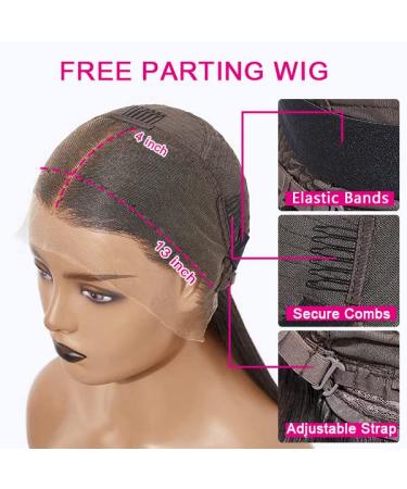 Luxurious 22 Inch Brazilian Virgin Human Hair Lace Front Wig for Black Women - 180% Density, Pre Plucked with Baby Hair - Natural Color - Glueless and HD Transparent Lace (13x4) - Buy Online on GoSupps.com