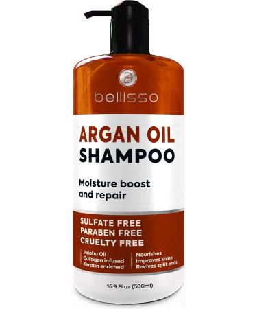 Argan Oil Shampoo - Sulfate Free with No Parabens - Moroccan Botanicals for Women and Men - Professional Moisturizing Anti Frizz Hydrating Solution for Dry Wavy Curly and Color Treated Hair