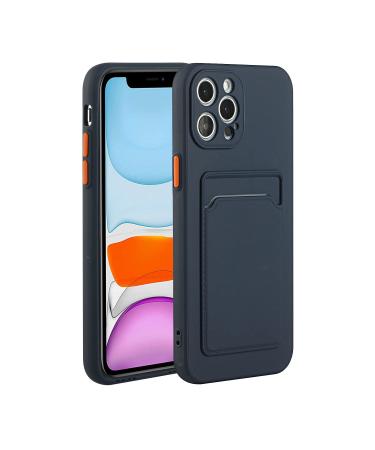 Tivenfezk Nadoli Silicone Case for iPhone 15 Pro Max Ultra thin shockproof scratch -resistant wallet soft TPU protective cover cell phone case with credit card holder iphone 15 per max dark blue