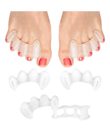 Blmsian Toe Separators  2 Pairs Toe Spacers Bunion Pads Corrector for Women Men  Foot Alignment  Correct Toes  Hammertoes  Bunions  Plantar Fasciitis (Medium) M (Women's Shoe Size: 9-12.5  Men: 7-11)