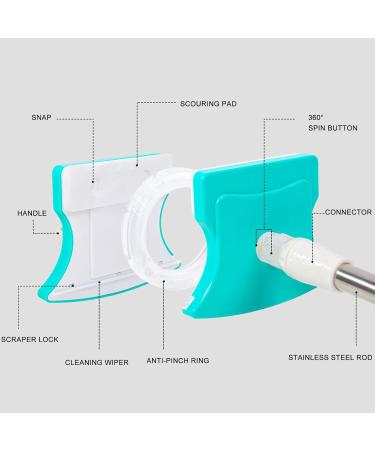 LTLJX Double-Side Magnetic Glass Cleaner with 360 Degree Rotation Head and Stainless Steel Extension Pole Home Cleaning Wiper for High-Rise Windows 5-36cm Green - Buy Online on GoSupps.com