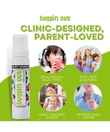 Buggin Out Nit Combing Mousse | No More Lice Solution for Kids & Adults | Slippery Nits | Daily Use | 8oz - Buy Online on GoSupps.com