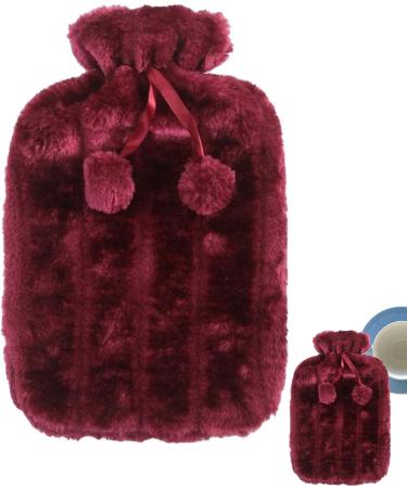 Hot Water Bottle Cover | 2L Hot Water Bag Cover | Hot Water Bottle Cloth | Soft Faux Plush Warm Water Bottle Cover with Soft Furry Ball for Hot Cold 6-8 Hours Hot Pink - Buy Online on GoSupps.com