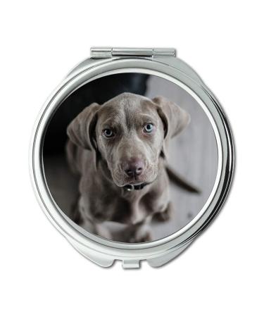 Mirror Travel Mirror Weimaraner Puppy Dog Snout Animal Portrait Pocket Mirror portable mirror