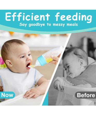 Silicone Baby Food Donor Spoon - Squeeze Feeder for Infants & Toddlers | Blue Baby Spoon Bottle - Buy Online on GoSupps.com