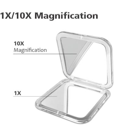 Snowflakes Mini Makeup Mirror with 10x Magnification - Handheld Compact Cosmetic Mirror for Travel and Purses (Purple) - Buy Online on GoSupps.com