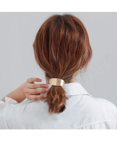 10 Pcs Gold Metal Elastic Hair Bands for Women - Hair Ties Ponytail Holder Set - Buy Online on GoSupps.com