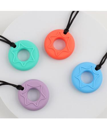 Sensory Chew Necklaces - 4 Pack Donut Chew for Kids with Autism and Teething Needs - Nail Biting & Oral Sensory Therapy Necklace by YQZIYOU - Buy Online on GoSupps.com