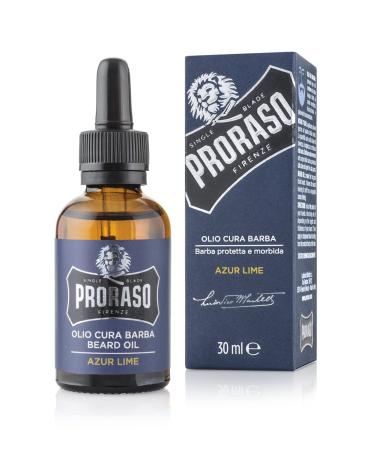 Proraso Beard Oil Azur Lime 30ml Scented Beard Softener for Men Softens and Protects Long Bristly Beards & Promotes Healthy Growth Made in Italy - Buy Online on GoSupps.com
