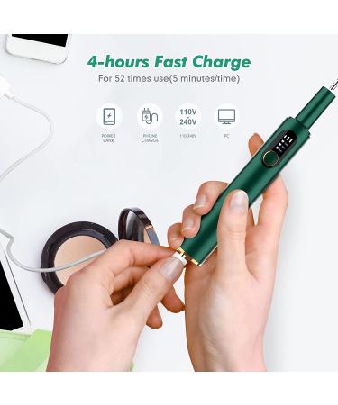 Electric Rechargeable Plaque Remover with LED Light - Teeth Cleaning Kit for Adults - Oral Care at Home - Green (3 Replacement Heads) - Buy Online on GoSupps.com