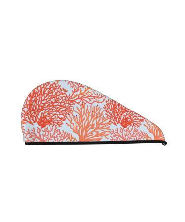 Corals Microfiber Hair Towel Soft Super Absorbent Hair Towel Wrap for Women Coral Velvet Quick Dry Hair Cap for Long Curly and Thick Hair