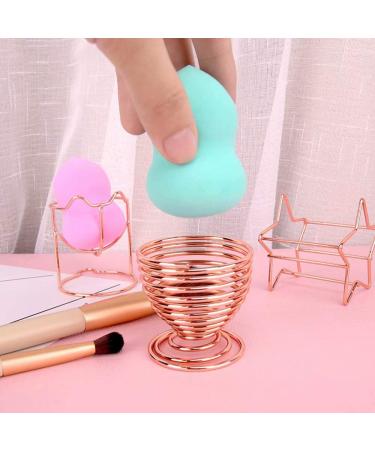 Makeup Sponge Drying Stand | Egg Powder Puff Holder | Beauty Tool Rack - B-Rose Gold - Buy Online on GoSupps.com