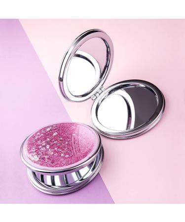 3-Piece Double-Sided Folding Mirror Set | Round Makeup & Portable Quicksand Pocket Mirrors | Mini Travel Beauty Mirrors for Flawless Looks - Buy Online on GoSupps.com