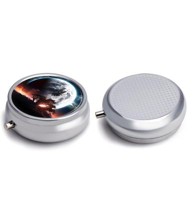 Travel Pill Box - 3 Compartment Portable Pill Organizer with Planet View Design - Compact Medicine Case for Handbag & Pocket - Buy Online on GoSupps.com
