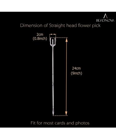 BEADNOVA 9-inch Floral Pick Card Holder 50pcs - Plastic Straight Head Flower Pick for Arrangement, Bouquet, Wedding Decoration - Fork Shape Head - Buy Online on GoSupps.com