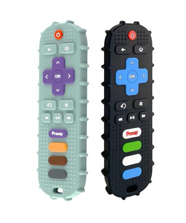 2 Pack PRONY Silicone Remote Teething Toys for Baby 6+ Months Sensory Teethers for Toddler Boys and Girls - Buy Online on GoSupps.com