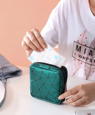 Portable Menstrual Cup & Sanitary Napkin Storage Bag - Green | Ideal for Teen Girls & Women - Buy Online on GoSupps.com