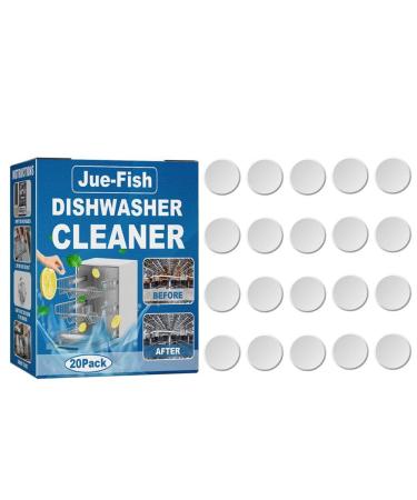 CHENYA 20 Pcs Dishwasher Cleaner Tablets Removes Limescale Build Up, Wash Dishwasher Cleaner, Hard Water Stains, Wash Dishwasher Cleaner Tablets Kitchen Tableware Care