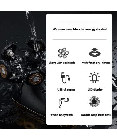 Buy 6 in 1 Rechargeable Electric Razor for Men - IPX7 Waterproof Shaver with 6D Floating Heads | Best Bald Head Shaver for Ultimate Grooming - Buy Online on GoSupps.com
