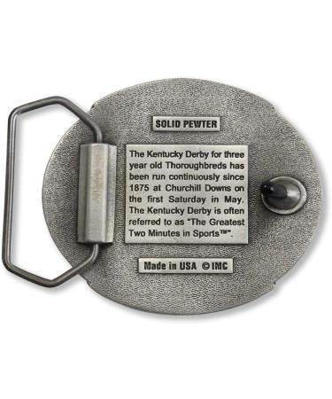 Kentucky Derby Churchill Downs Horse & Jockey Pewter Belt Buckle by Indiana Metal Craft - Buy Online on GoSupps.com