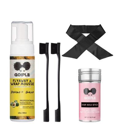 Hair Mousse Wrap Me Foaming Mousse Hair Wax Stick, Mousse for Curly Hair Wig, Melting and Holding Spray Hair Adhesive for Wigs, Extensions, Toupees and Hairpieces, Strong Natural Finishing Hold with Control