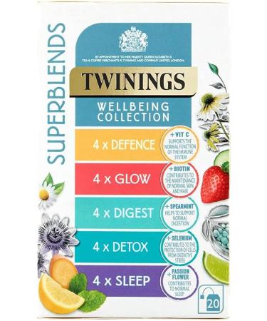 Twinings Superblends Wellbeing Collection 20 Tea bags - 37g | Buy Online Now - Buy Online on GoSupps.com