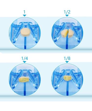 Opret Pill Cutter - Splitter with Blade for Small & Large Pills - Cut Tablets in Half or Quarters - Ideal for Vitamins and Medication - Blue - Buy Online on GoSupps.com
