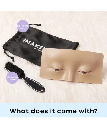 IMAKEUPNOW 3D Realistic Makeup Practice Face Board with Cleaning Brush | Eyeshadow Eyeliner Eyebrow Lash Mapping Model for Self-taught or Professional Artists - Buy Online on GoSupps.com