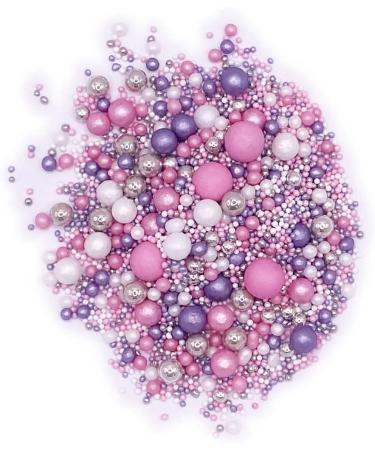 Edible Shimmer Ball Cupcake Decorations - Pearls Mix - Twinkle Ice Pink - 30g - Ideal for Weddings, Christenings & Valentines - Buy Online on GoSupps.com