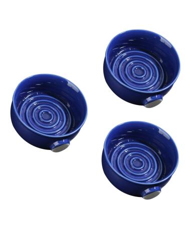 Minkissy 3 Stk of shaving cup shell shaving soap for men car container for shaving soap shaving foam shaving shell shaving bowl razor bowl ceramic shaving cup of bowl 11.5x11.5cmx3pcs bluex3stk