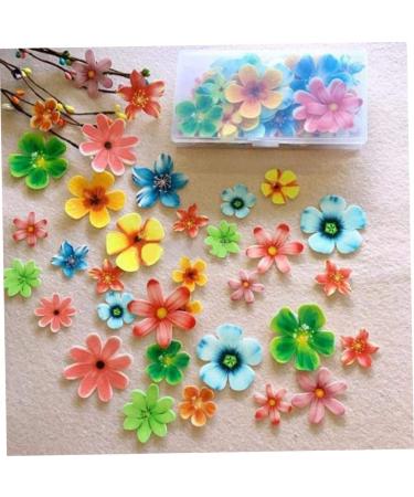 Glutinous Edible Rice Paper 100 Pieces Flower Shape Cake Baking Decoration Edible Flower for Cake Toppers Decor Birthday Wedding Party Cupcake Food Decorations Edible Flower Paper Cake Toppers. - Buy Online on GoSupps.com